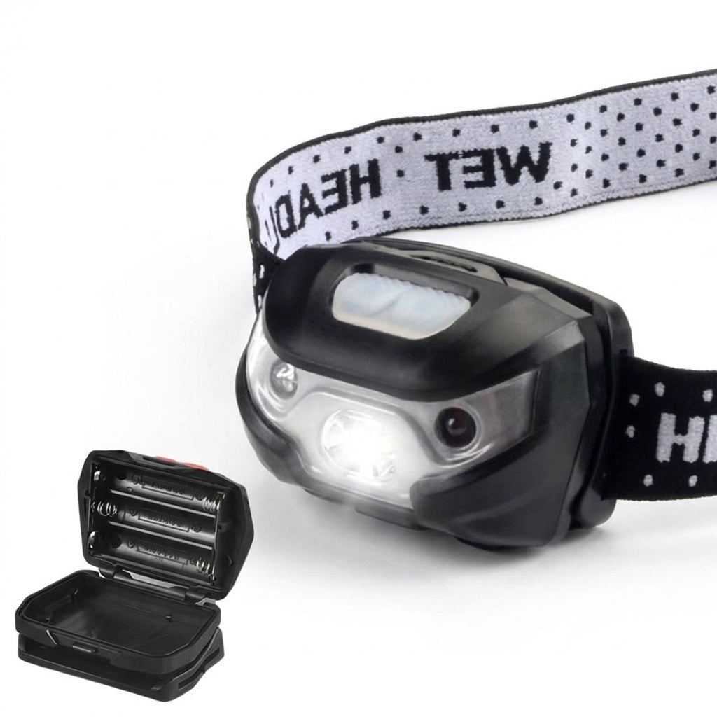 Basecamp & Bank AAA battery headlamp with motion sensor and elastic strap