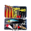 Basecamp & Bank 32-piece soft plastic bait kit with paddle-tail worms, stick baits and craws